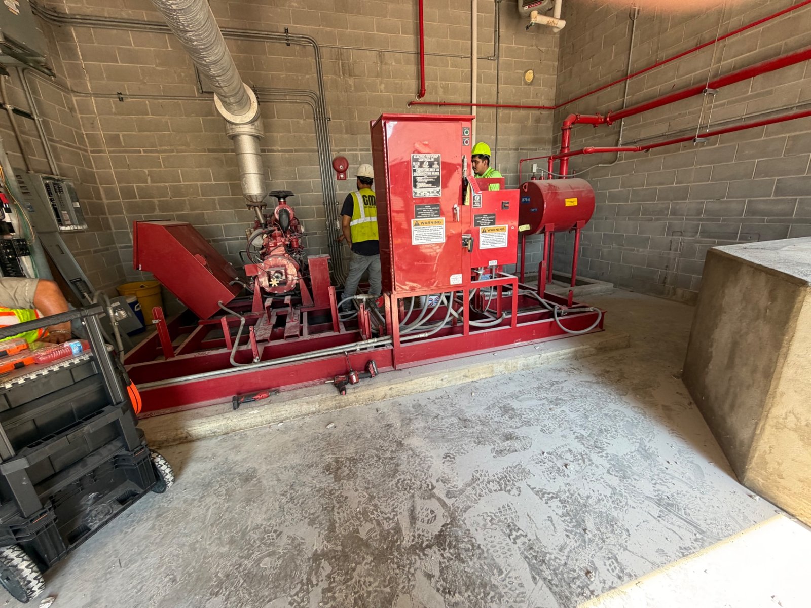 Mechanical room before equipment and concrete removal