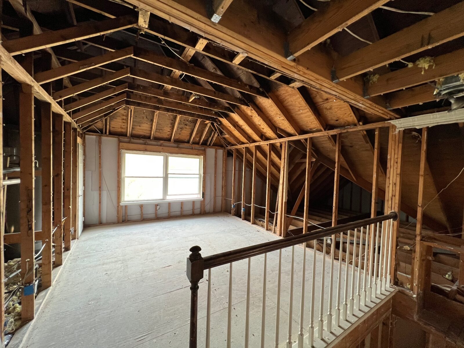 Upstairs gutted down to the framing