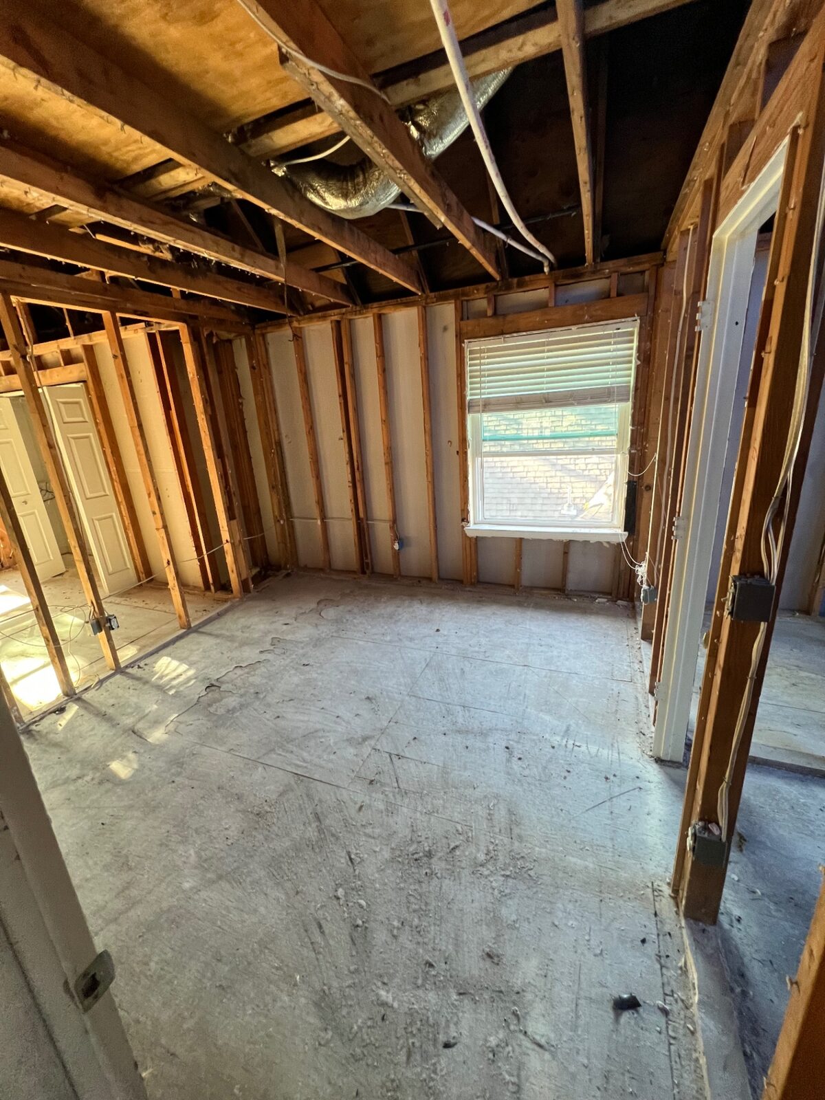 Interior gutted down to the studs