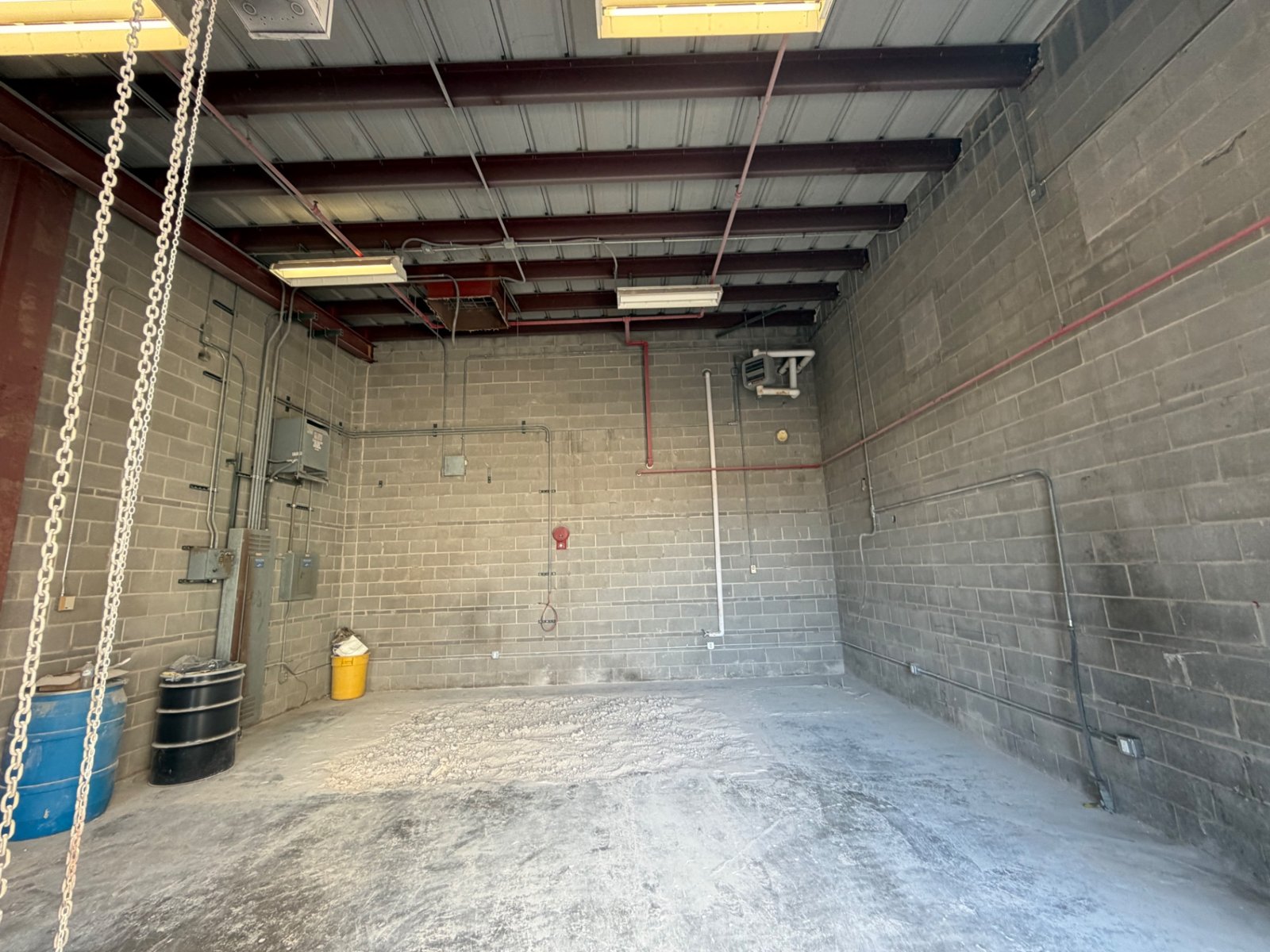 Cleared mechanical room after demolition