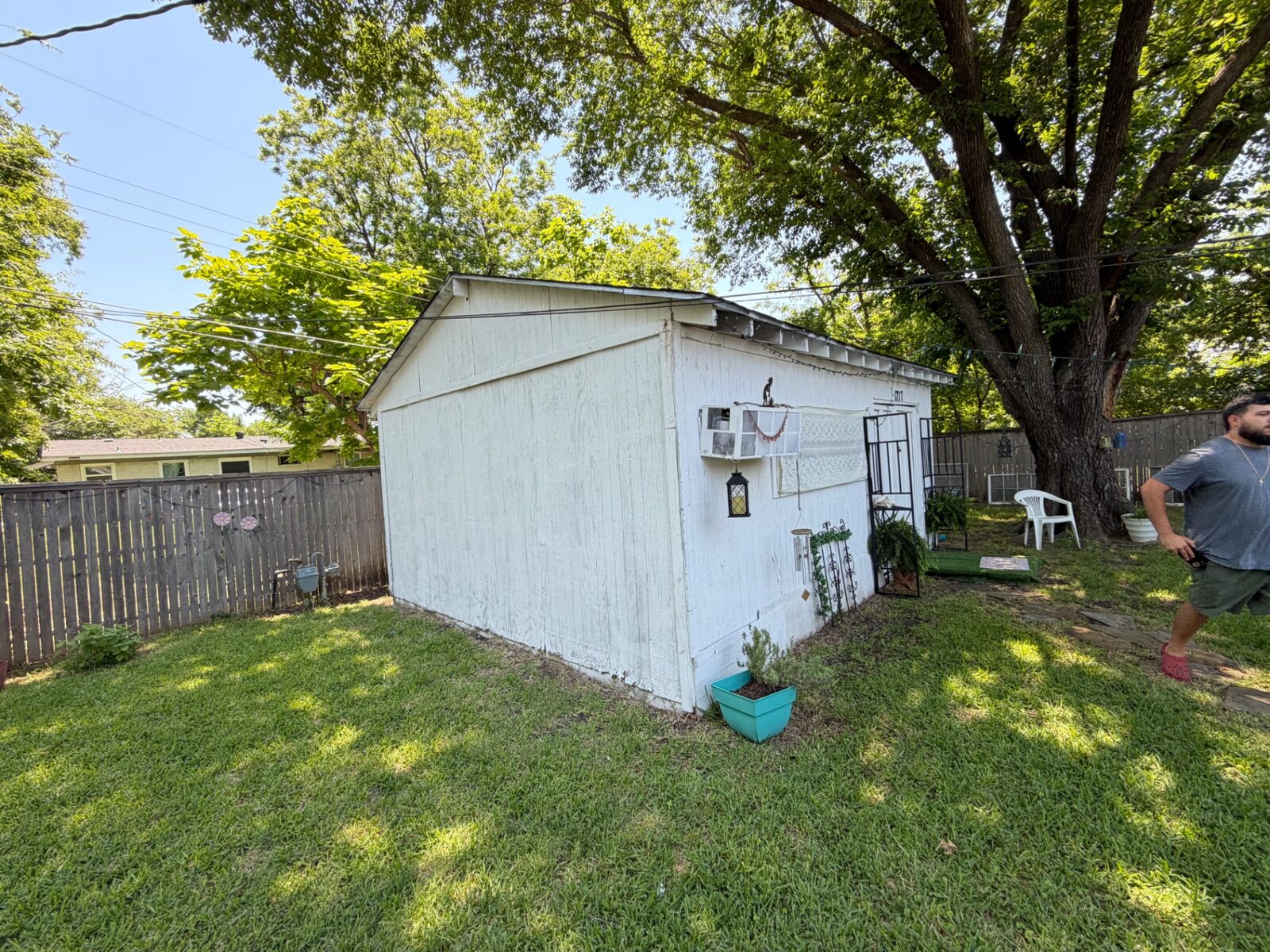 Backyard shed before removal
