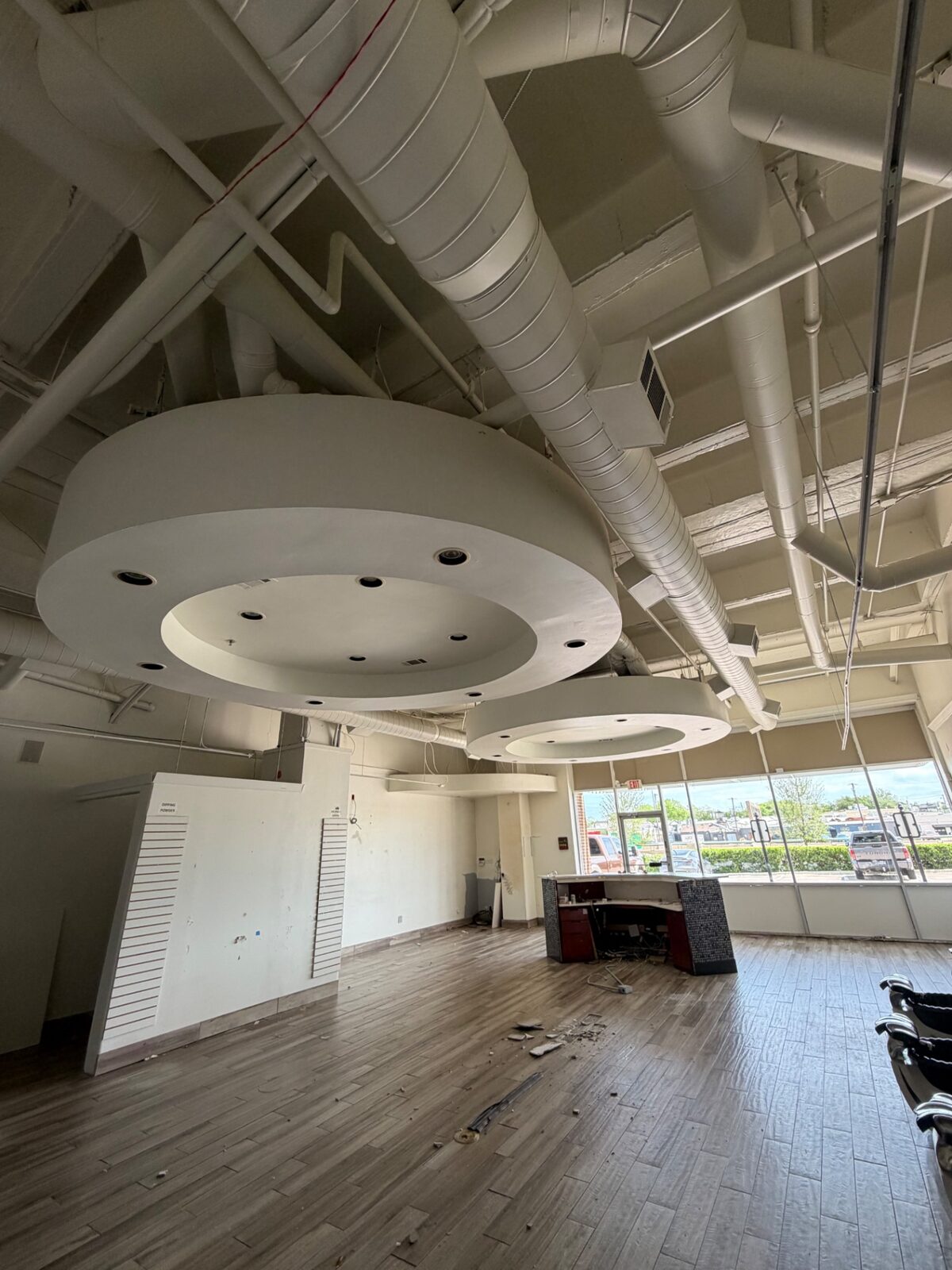 Office interior before demolition